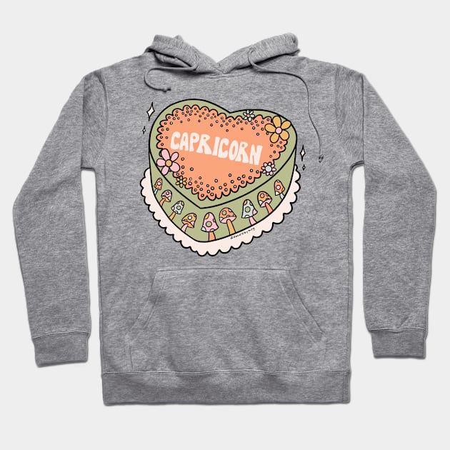 Capricorn Heart Cake Hoodie by Doodle by Meg